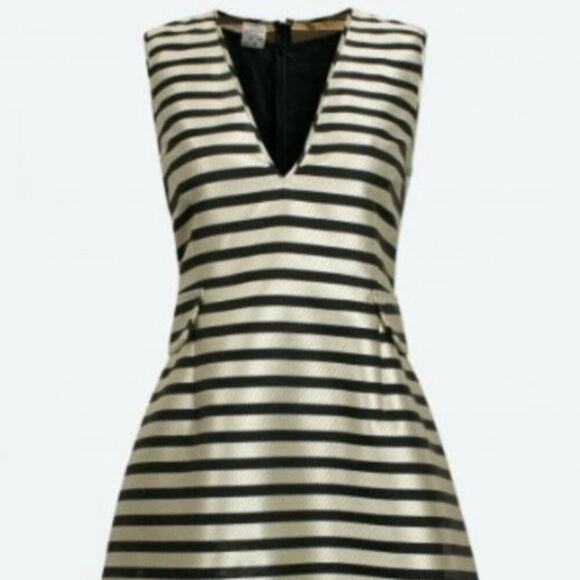 Baum und Pferdgarten Adelis Stripe V neck Dress Black and Gold size 12 - Picture 2 of 7